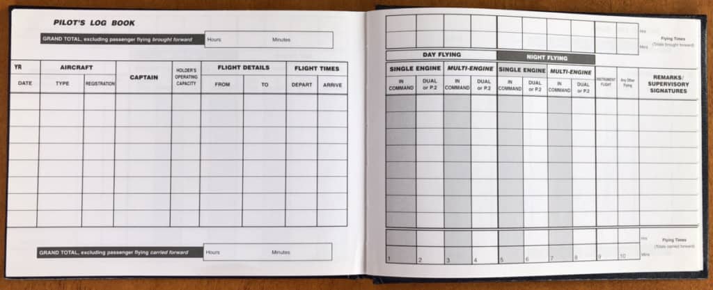 is an excel spreadsheet an acceptable form of pilots logbook