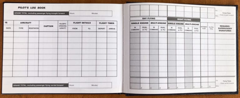 what color to fill out pilots logbook